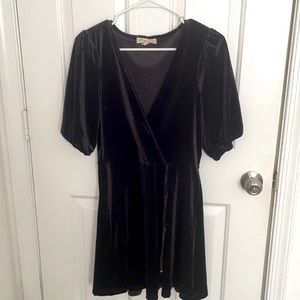 velvet black mini dress - women’s size M